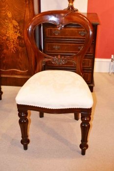 02972d - 3-English-Regency-Dining-Table-&-10-Ballon-Back-Chairs-26